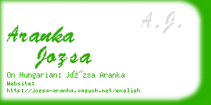 aranka jozsa business card